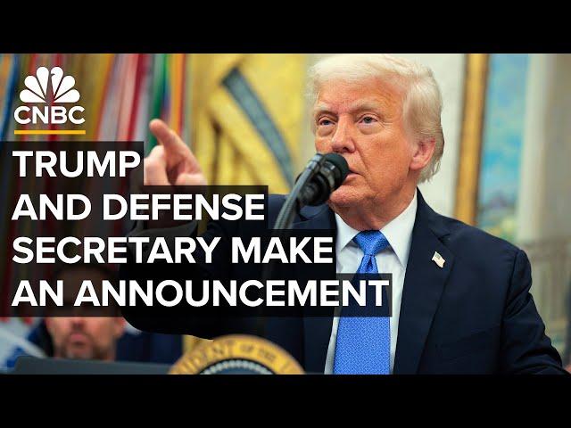 President Trump makes an announcement with Secretary of Defense Pete Hegseth — 5/20/2025