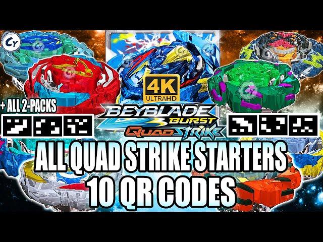 QR CODES ZEAL ACHILLES A8 CHAIN KERBEUS K8 ALL STARTERS ALL 2-PACKS BEYBLADE BURST QUAD STRIKE