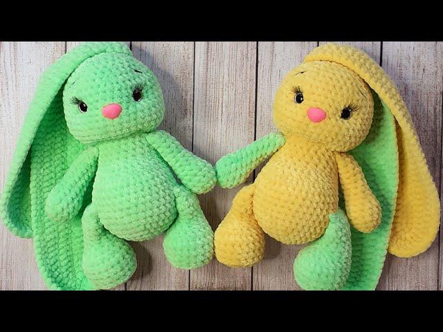 МК зайка "Лакомка" крючком  3-я Часть English pattern Rabbit "Lakomka" 3rd part bellow the video