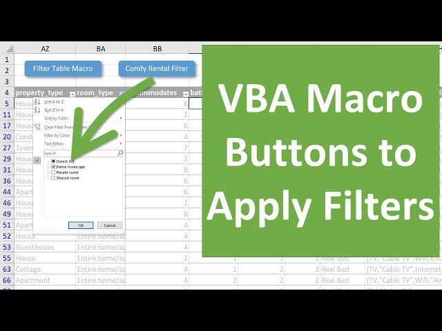 How to Create Macro Buttons for Filters in Excel