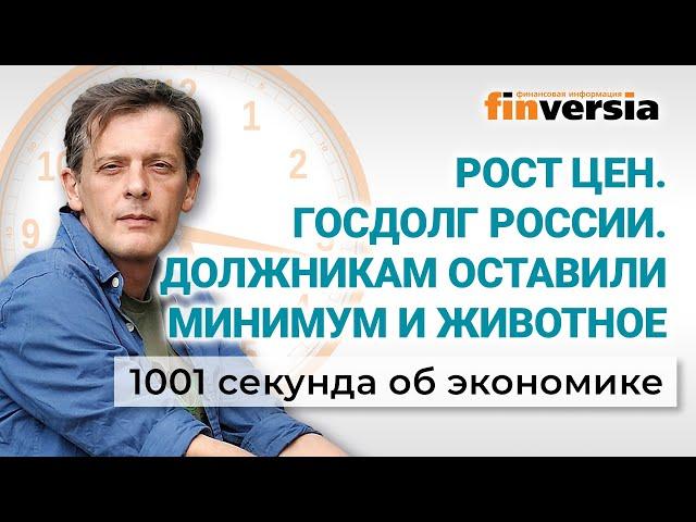 Рост цен. Госдолг России. Должникам оставили минимум и животное. Экономика за 1001 секунду