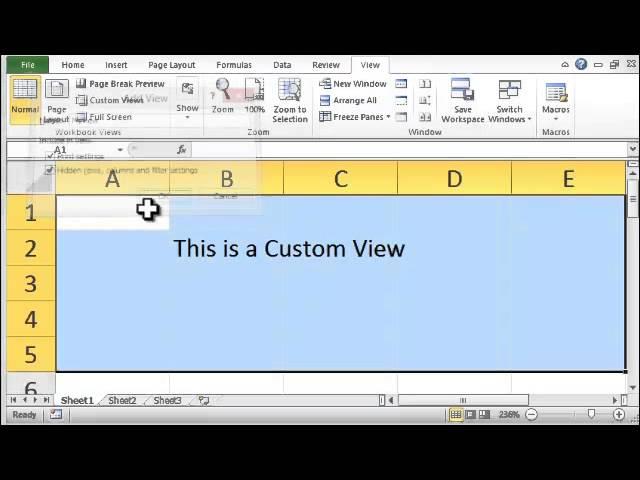 Excel 2010: How To Create Custom Views - Tutorial Tips and Tricks