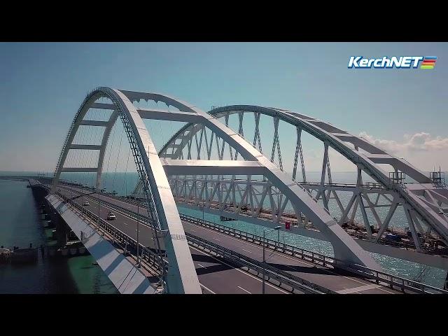 Как строят железнодорожный мост в Крым: видео с коптера