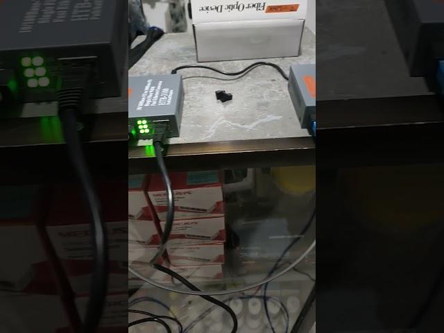 Fiber Cable Installation with Media Converter 