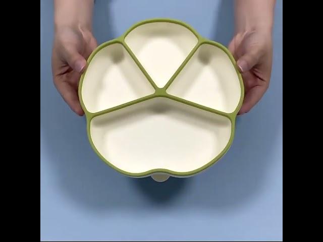 Innovative two-color 4-compartment silicone dinner plate