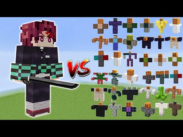 TANJIRO vs All Minecraft Bosses,Wither Storm,Warden - Minecraft Mob Battle - BIG compilation