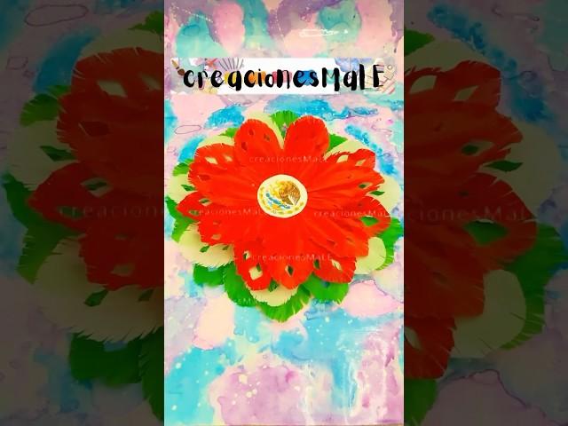 Flor tricolor para el mes patrio #shorts #short #viralvideo #diy #mespatrio