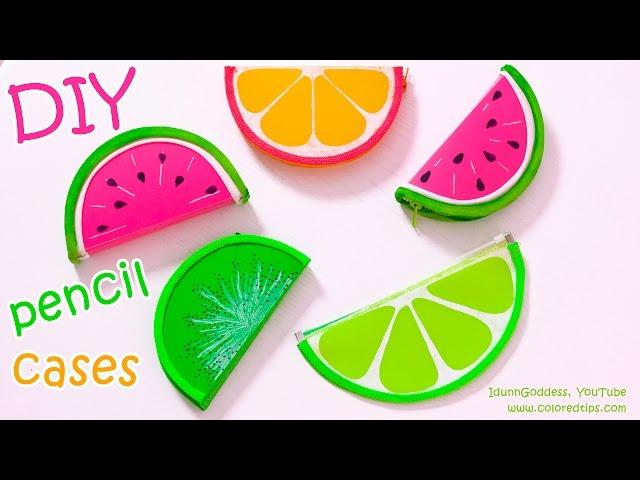 DIY Pencil Cases FRUITS (Watermelon, Lemon, Kiwifruit) – NO SEW DIY School Supplies