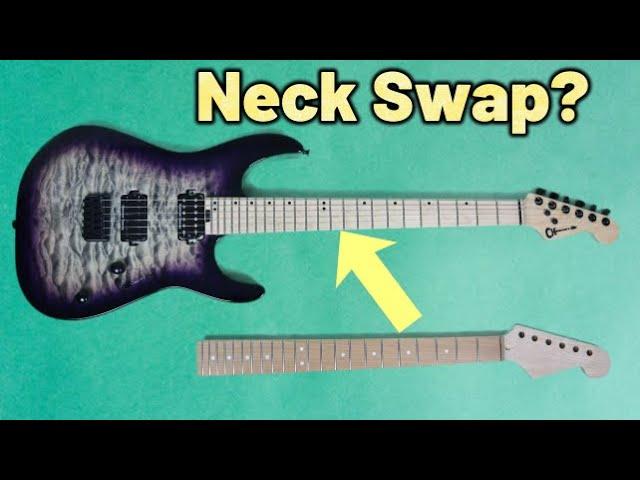 Can you swap a 24 fret and 22 fret guitar neck? Will this work? Let's find out! #guitartutorial