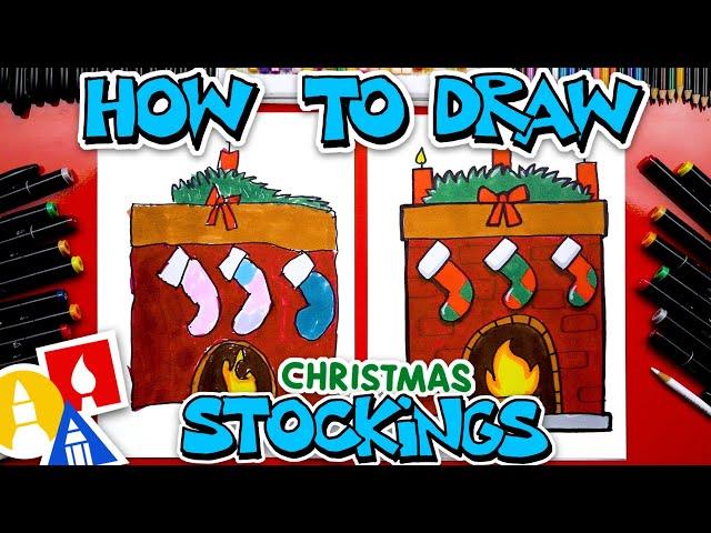 How To Draw Stockings Hung By The Fireplace