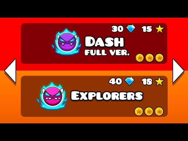 "Dash Full Version" and "Explorers" - Geometry Dash 2.2