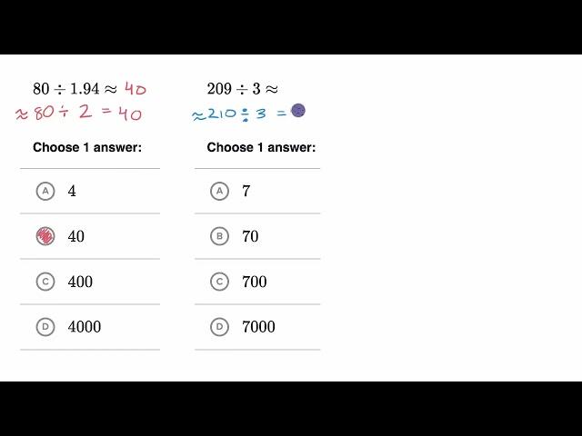 Math Grade 5 - Estimating decimal division