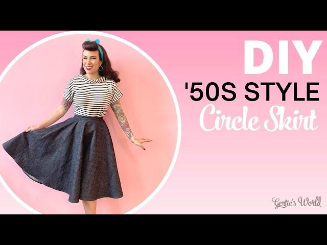 Gertie's 50s Circle Skirt Sewing Tutorial with Tips for Beginners, FREE Charm Pattern in Sizes 2-34