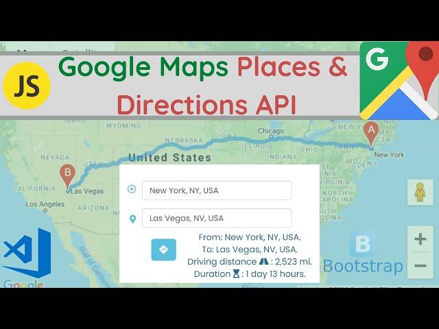 How to Build a Javascript Google Map Directions API & Places API Project - [2022]