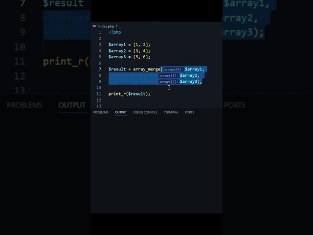 Merging Multiple Arrays in PHP #coding #programming #phpdeveloper #php #shorts