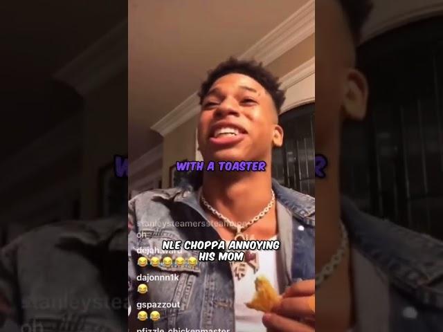 NLE Choppa annoying his mom while on IG live