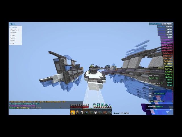 Flux b15 Hacked Client | Hacking on Hypixel Skywars