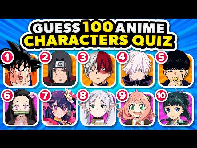 Guess 100 ANIME CHARACTERS in 3 SECONDS  | Most Popular Animes 2024 