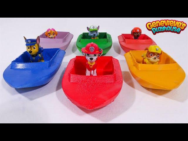 Best Toy Learning Videos for Kids - Paw Patrol Boats Water Play!