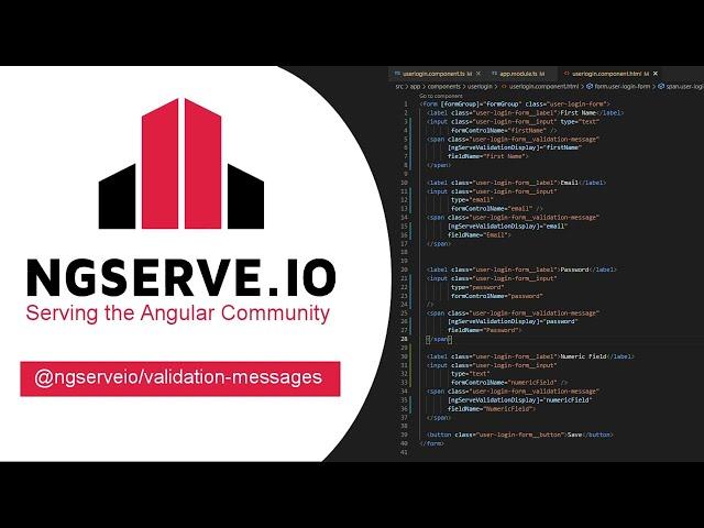 Angular Reactive Forms Validation with @ngserveio/validation-messages