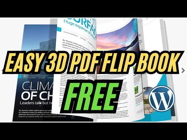 How To Create Free Real 3D Flip Book PDF Viewer For WordPress Website 2024