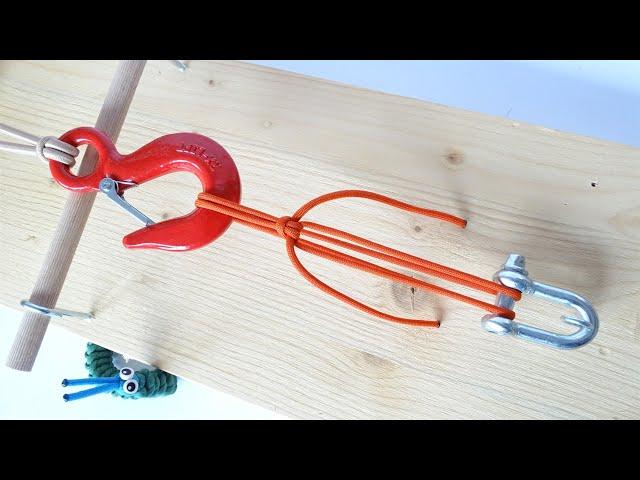 Amazing Rope Tensioning Auto Lock System - Clean View Tutorial - Cow Hitch Tension Locking Knot