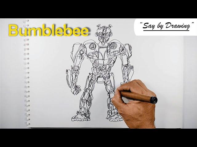 How to Draw Bumblebee || One Line Drawing || Andi Yudha's Line Art