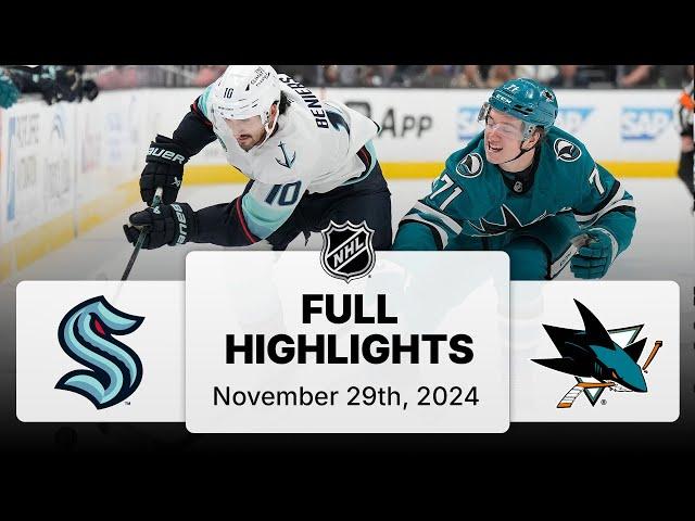 NHL Highlights | Kraken vs. Sharks | November 29, 2024