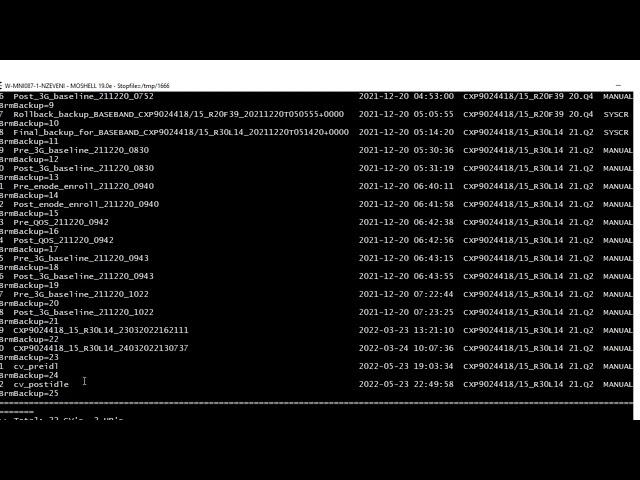 How to take a Cv file backup in Ericsson Baseband