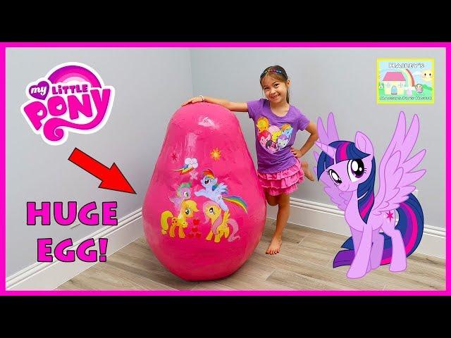 New My Little Pony Toys Giant Egg Surprise Opening & Big Castle, Bubbles & Colors Chalk Kids Video