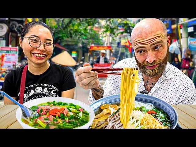 Hanoi Noodle Marathon In Vietnam!! Vietnamese Pho Factory!!