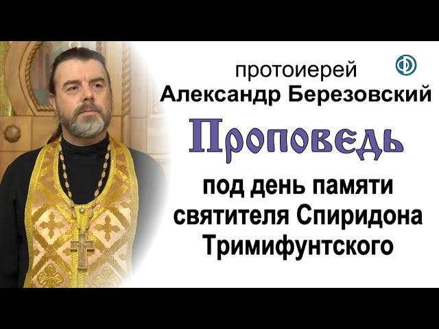 Проповедь под день памяти Спиридона Тримифунтского (2020.12.24). Протоиерей Александр Березовский