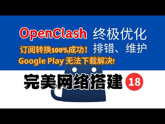 OpenClash 终极优化！订阅转换100%成功！Google Play 正常下载！排错、域名维护，问题解决方法论，完美网络18