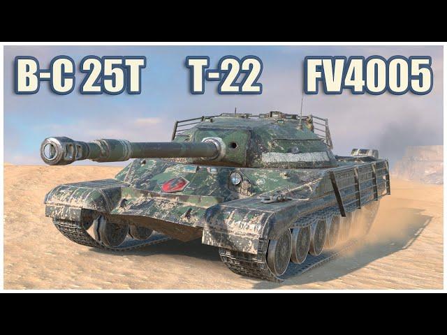 B-C 25 t, T-22 & FV4005 • WoT Blitz Gameplay