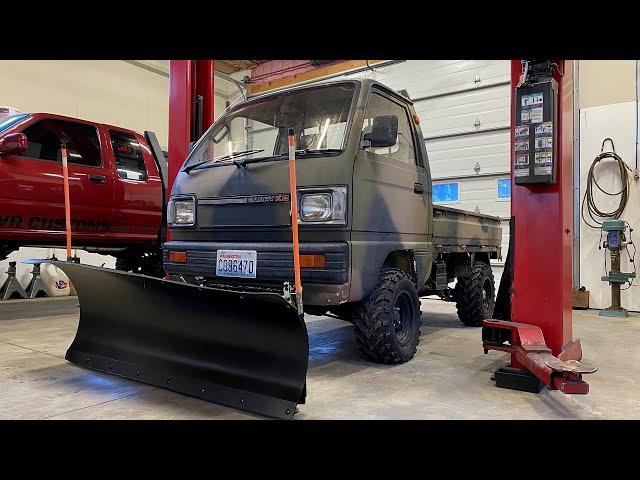 I Mounted A Snow Plow On My KEI Mini Truck!!