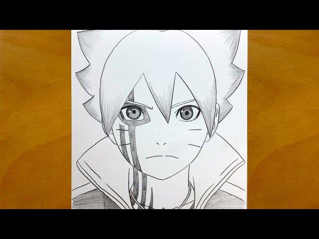 Anime sketch | How to draw Boruto Uzumaki from Boruto | step by step | draw anime | Boruto