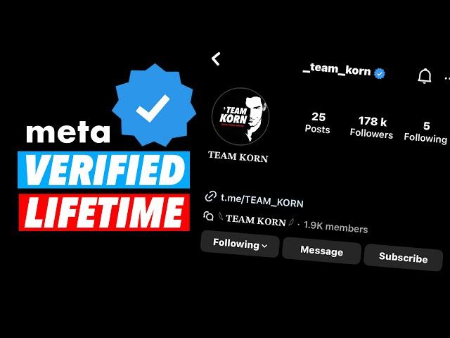 Meta Verified Lifetime FREE | TEAM KORN
