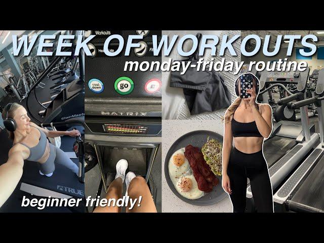 WEEK OF WORKOUTS  routine for beginners + gym motivation!