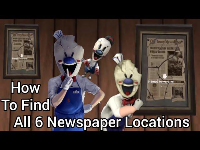 Ice Scream 6 All 6 Newspaper locations And Code Sequence | how to get secret cutscene in ice scream6