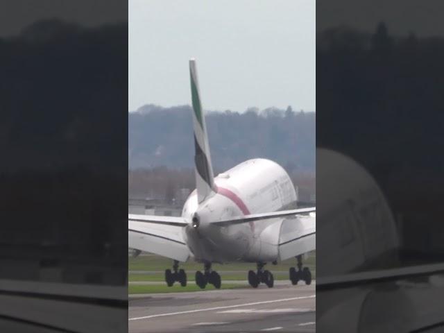 Emirates A380 Crosswind Landing at Heathrow | Incredible Rudder & Elevator Control Close-Up!