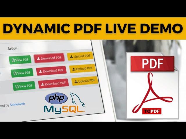 How to generate or download PDF invoice dynamically in PHP with MySQL | Make PDF report with tcpdf