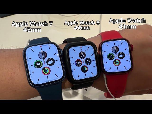 Apple Watch series 7 45mm vs 41mm vs Apple Watch series 6 44mm l Size comparisons