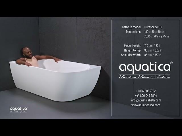 Aquatica Purescape 118-R Corner Bathtub Demo Video for People of Average Height