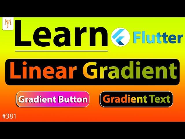 Flutter Tutorial - LinearGradient Background For Button, Text, Container, AppBar | In 5 Minutes