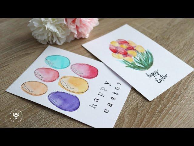 Quick and easy easter watercolor cards - DIY [vodene boje - slikajte sa mnom]