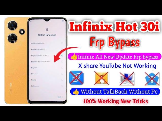 Infinix Hot 30i Frp Bypass Android 13 | Infinix Hot 30i (All Infinix) Google Account Bypass | 100%