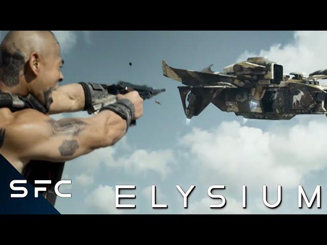 Elysium | Action Sci-Fi Movie | Awesome Fight Scene! | Exoskeleton