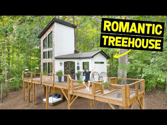 ROMANTIC & LUXURIOUS 300sqft TINY HOME TREEHOUSE AIRBNB! (Full Tour)