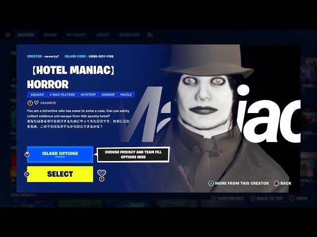 Hotel Maniac Horror Map Code Fortnite! (All Keys & Password Numbers Locations) SPEED RUN