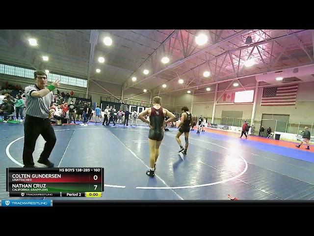 HS Boys 160 Nathan Cruz CALIFORNIA GRAPPLERS Vs Colten Gundersen Unattached